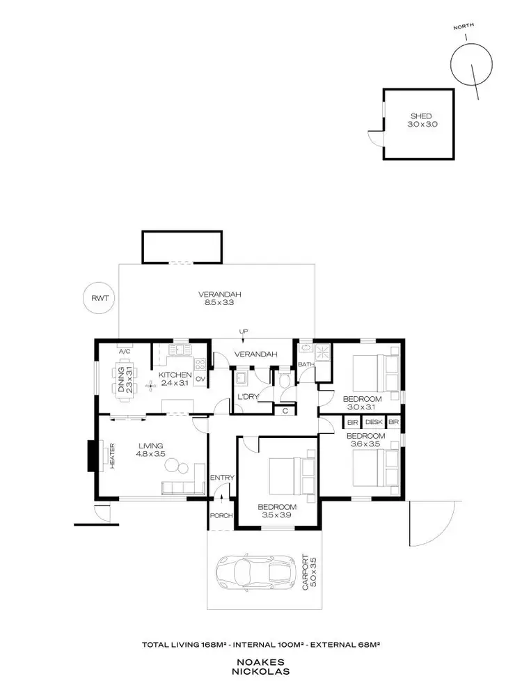 Floorplan of Homely house listing, 7 Rowell Road, Melrose Park SA 5039
