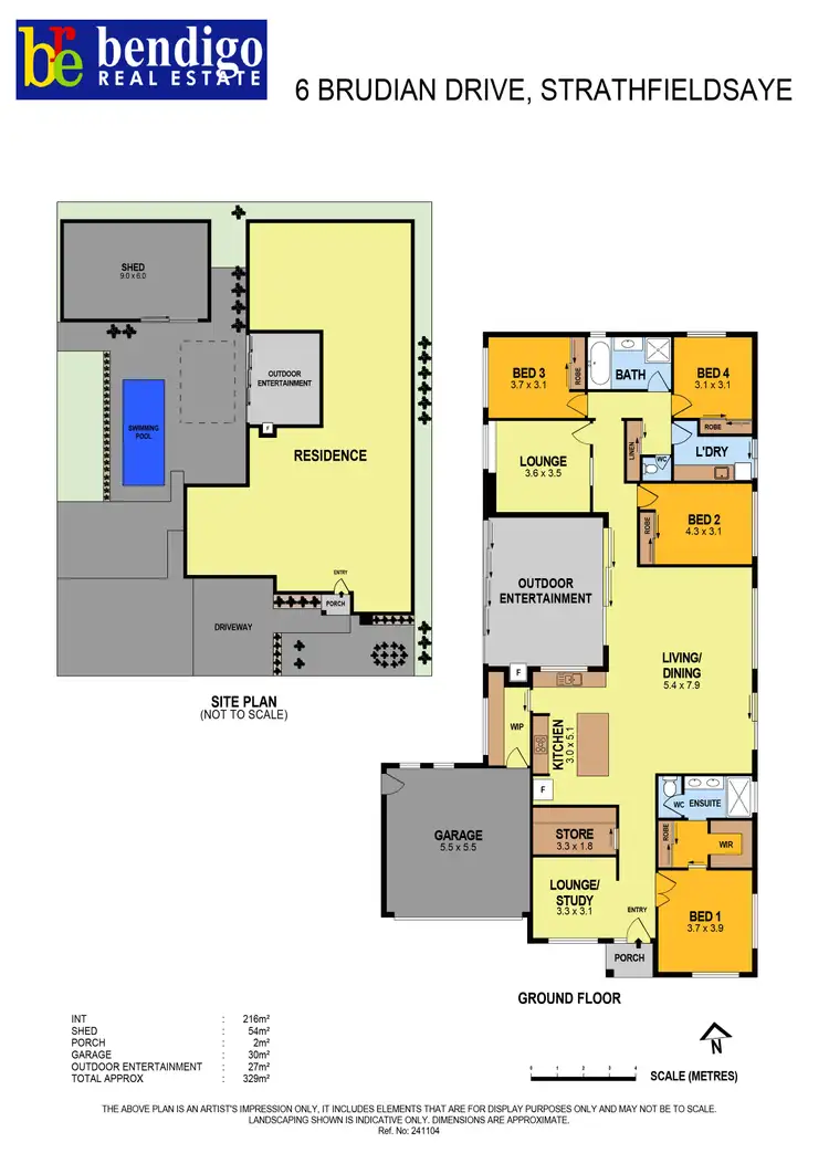 Floorplan of Homely house listing, 6 Brudian Drive, Strathfieldsaye VIC 3551