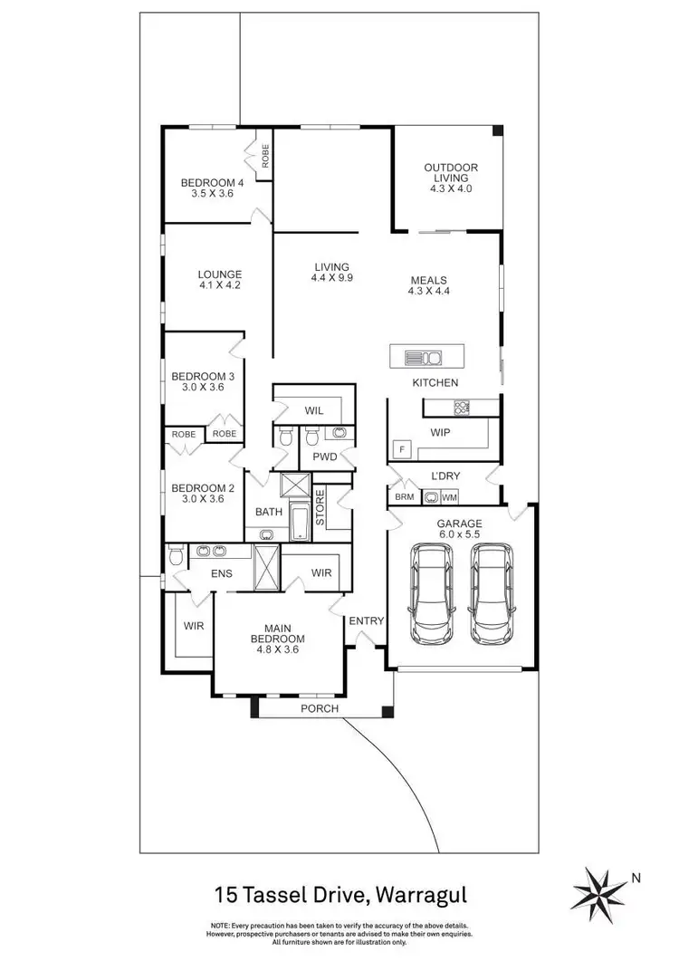 Floorplan of Homely house listing, 15 Tassell Drive, Warragul VIC 3820