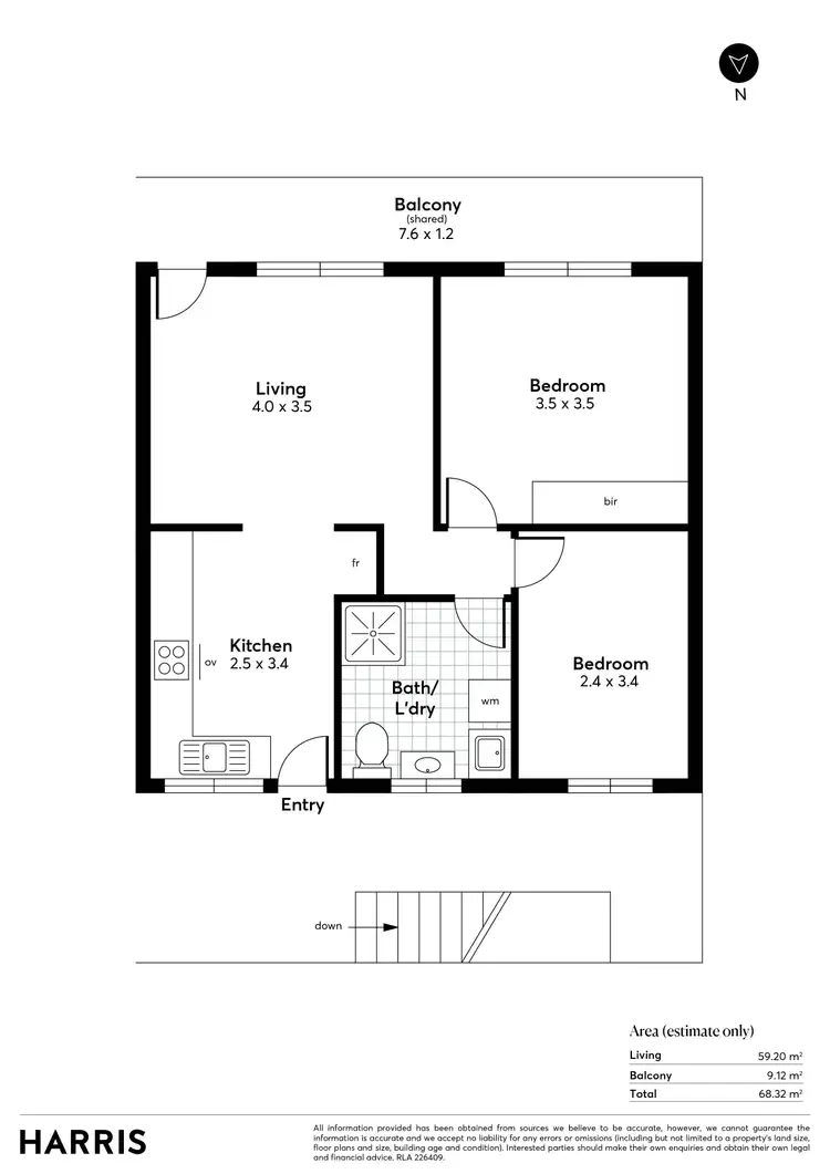 Floorplan of Homely unit listing, 54/3 Noblet Street, Findon SA 5023