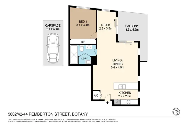 Floorplan of Homely apartment listing, 5602/42 Pemberton Street, Botany NSW 2019
