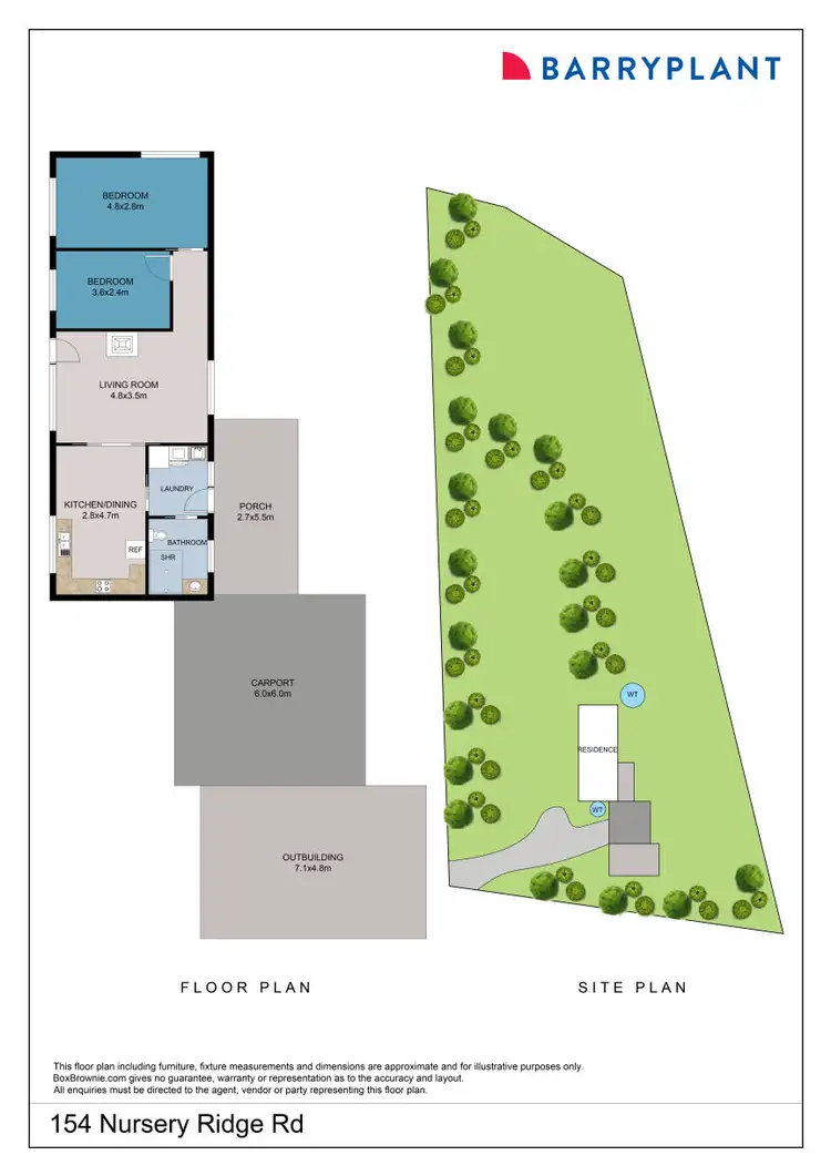 Floorplan of Homely rural property listing, 154 Nursery Ridge Road, Red Cliffs VIC 3496