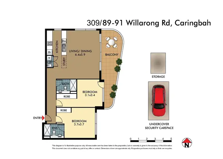 Floorplan of Homely apartment listing, 309/89 Willarong Road, Caringbah NSW 2229