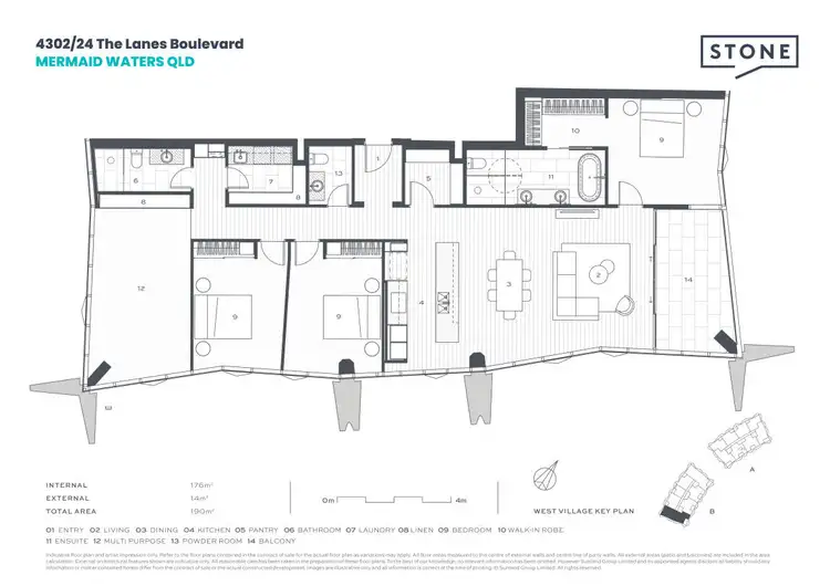 Floorplan of Homely apartment listing, 4302/24 The Lanes Boulevard, Mermaid Waters QLD 4218