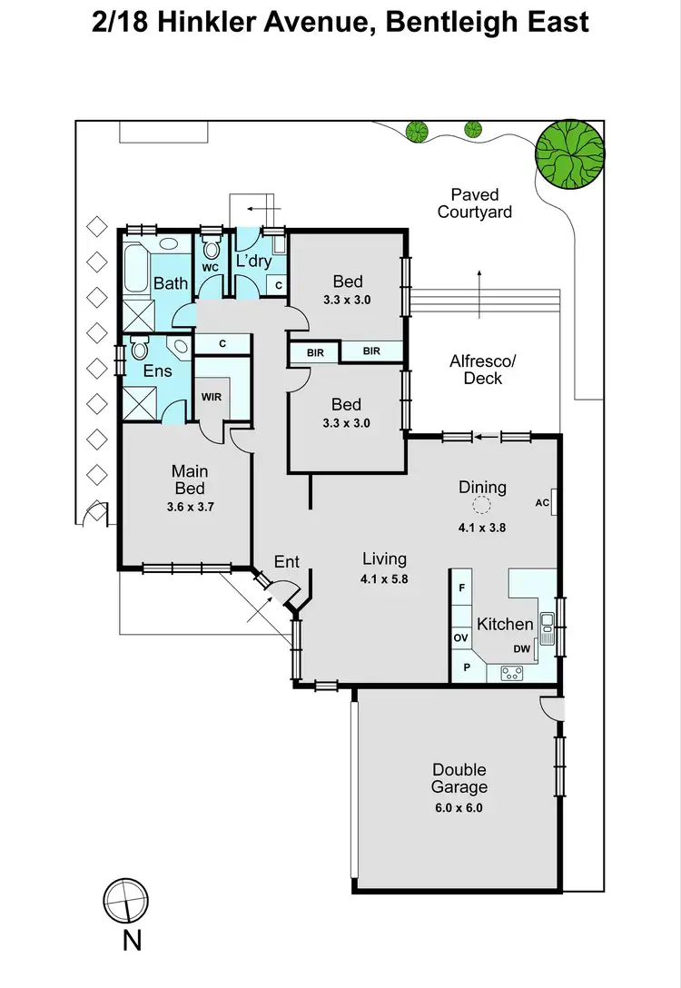 Floorplan of Homely townhouse listing, 2/18 Hinkler Avenue, Bentleigh East VIC 3165