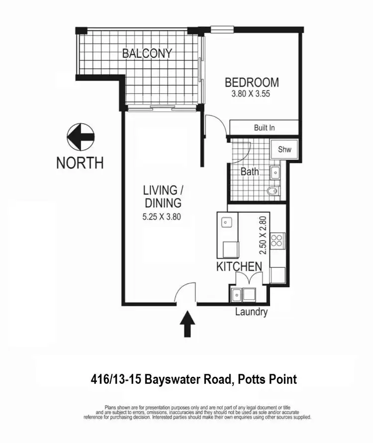 Floorplan of Homely apartment listing, 416/13-15 Bayswater Road, Potts Point NSW 2011