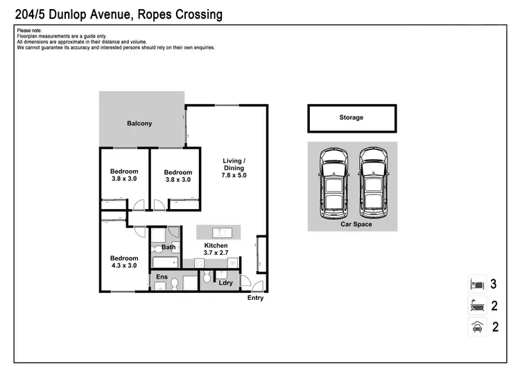 Floorplan of Homely unit listing, 204/5 Dunlop Avenue, Ropes Crossing NSW 2760