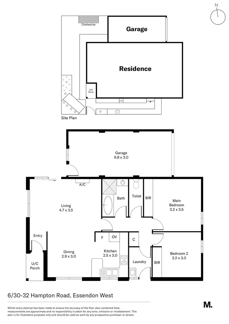Floorplan of Homely villa listing, 6/30-32 Hampton Road, Essendon West VIC 3040