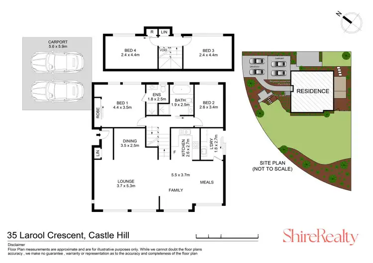 Floorplan of Homely house listing, 35 Larool Crescent, Castle Hill NSW 2154