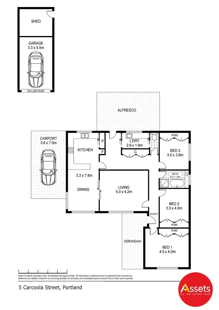 Floorplan of Homely house listing, 5 Carcoola Crescent, Portland VIC 3305