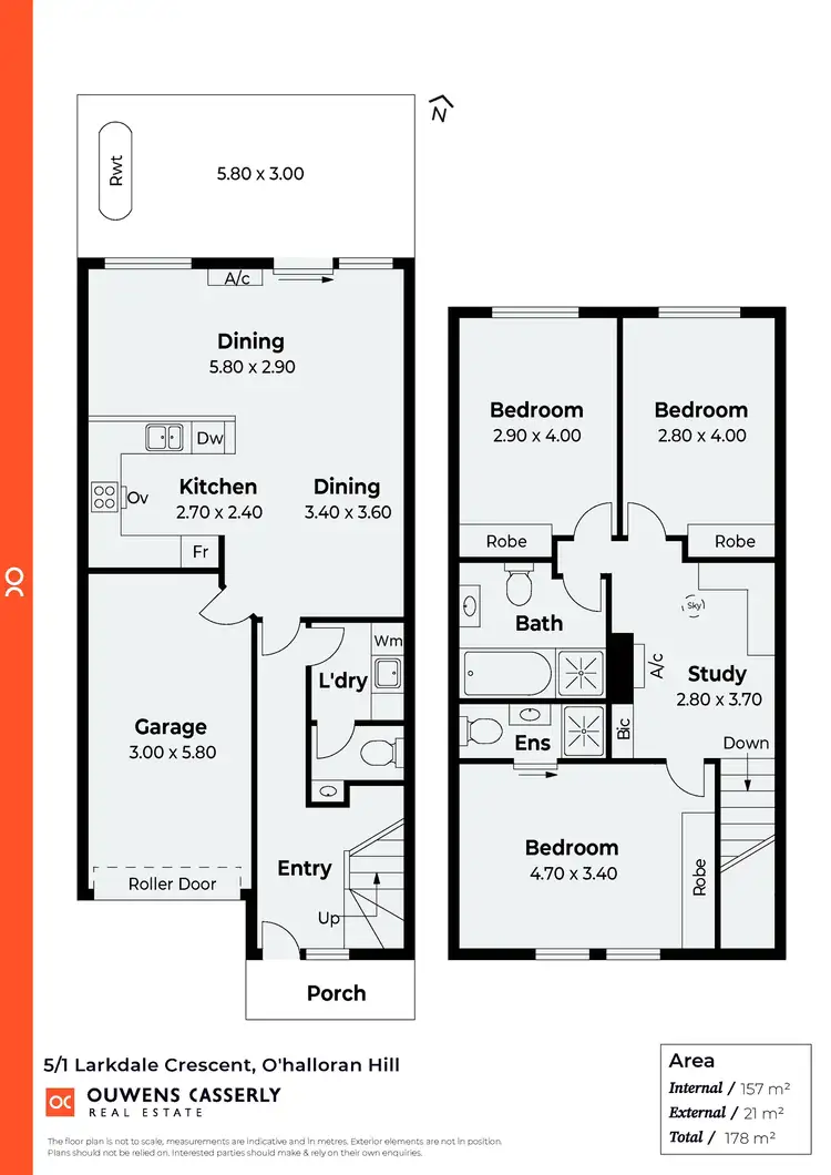 Floorplan of Homely townhouse listing, 5/1b Larkdale Crescent, O'halloran Hill SA 5158