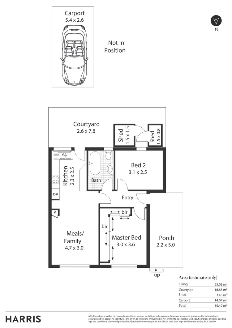 Floorplan of Homely unit listing, 2/1A Brook Street, Torrens Park SA 5062
