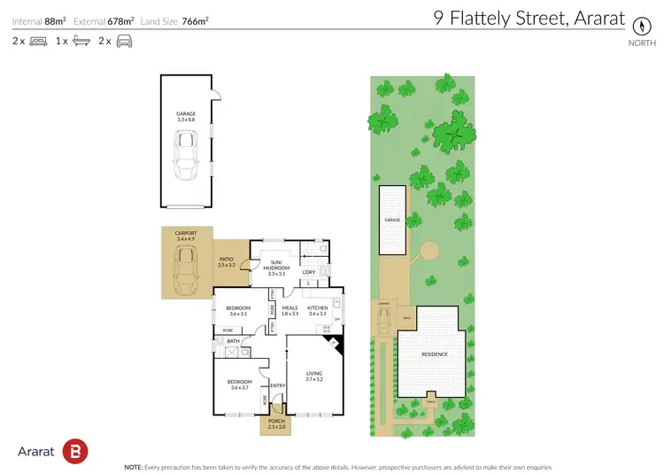 Floorplan of Homely house listing, 9 Flattely Street, Ararat VIC 3377