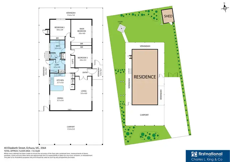 Floorplan of Homely house listing, 40 Elizabeth Street, Echuca VIC 3564