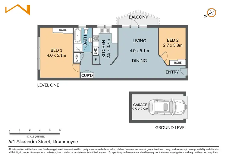 Floorplan of Homely apartment listing, 6/1 Alexandra Street, Drummoyne NSW 2047
