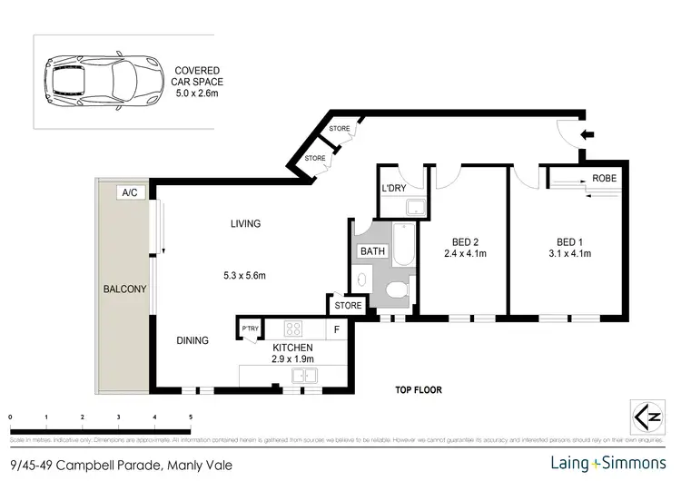Floorplan of Homely apartment listing, 9/45-49 Campbell Parade, Manly Vale NSW 2093