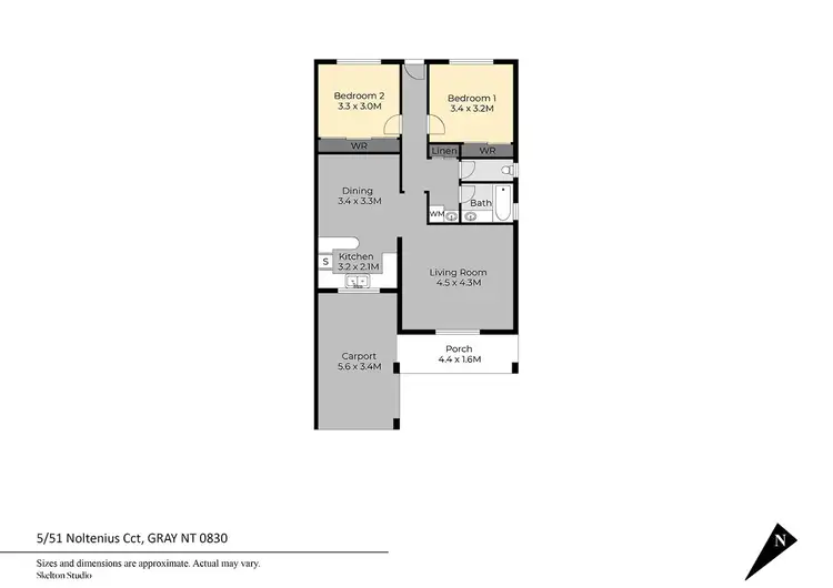 Floorplan of Homely unit listing, 5/51 Noltenius Circuit, Gray NT 830