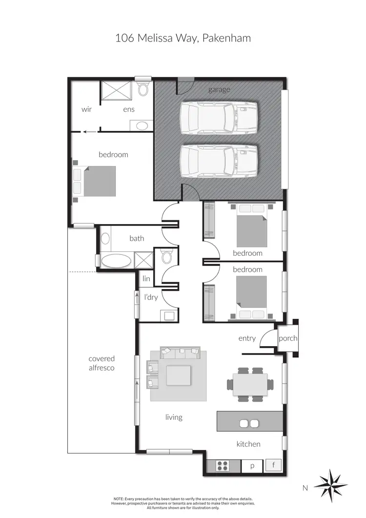 Floorplan of Homely house listing, 106 Melissa Way, Pakenham VIC 3810
