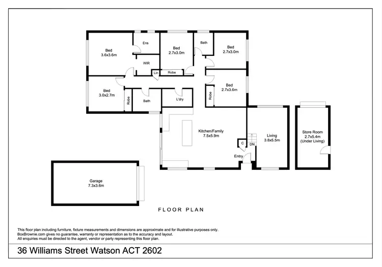 Floorplan of Homely house listing, 36 Williams Street, Watson ACT 2602