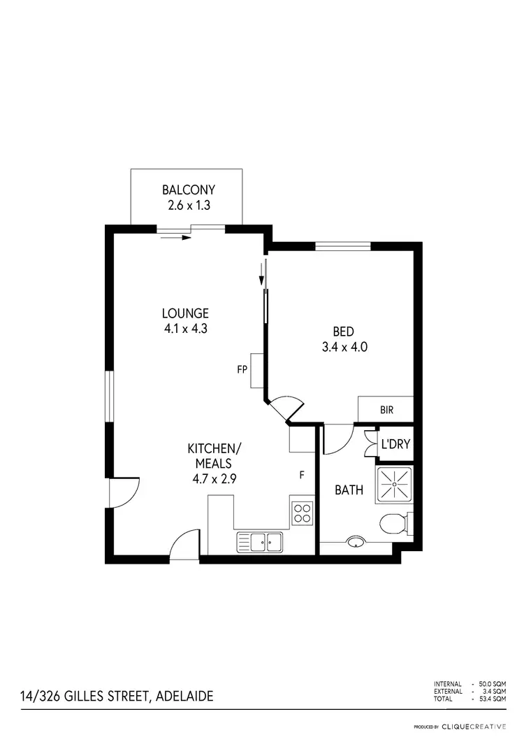 Floorplan of Homely apartment listing, 14/326 Gilles Street, Adelaide SA 5000