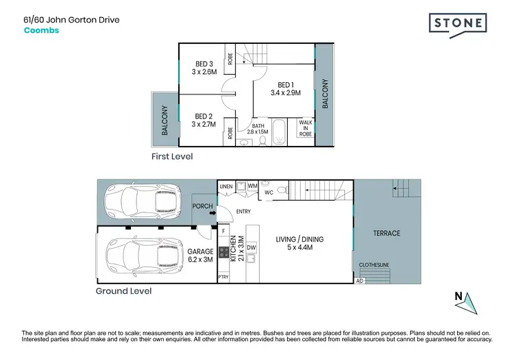 Floorplan of Homely townhouse listing, 61/60 John Gorton Drive, Coombs ACT 2611