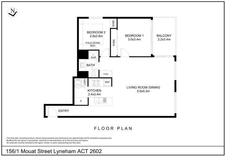 Floorplan of Homely apartment listing, 156/1 Mouat Street, Lyneham ACT 2602