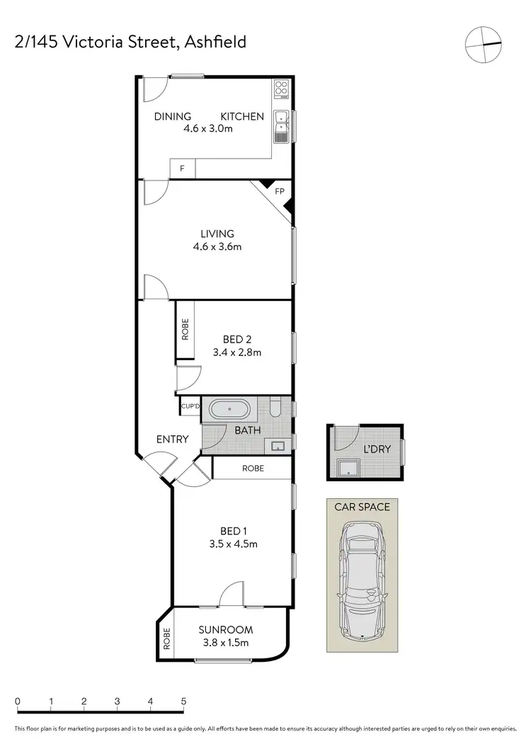 Floorplan of Homely unit listing, 2/145 Victoria Street, Ashfield NSW 2131