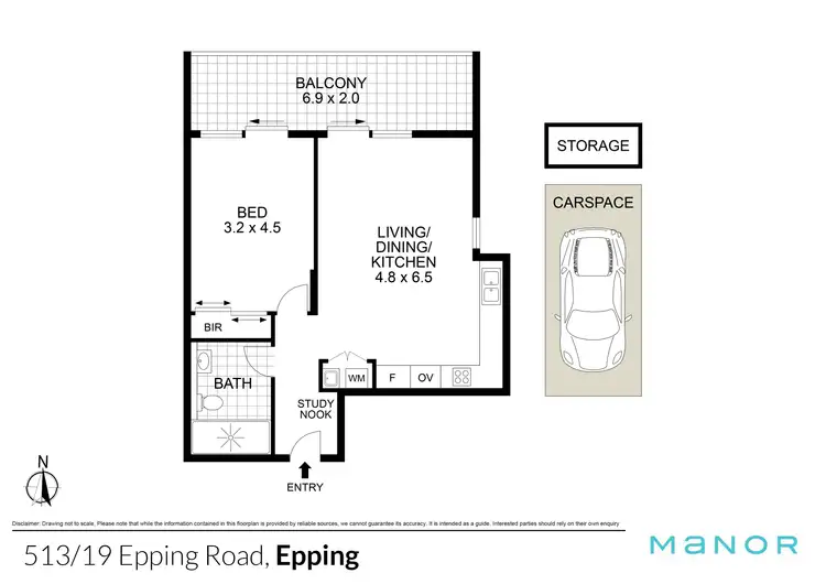 Floorplan of Homely apartment listing, 513/19 Epping Road, Epping NSW 2121