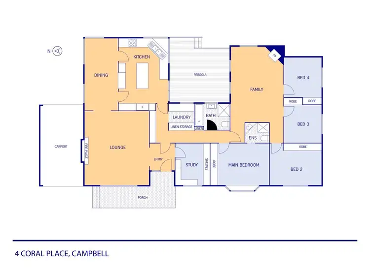 Floorplan of Homely house listing, 4 Coral Place, Campbell ACT 2612