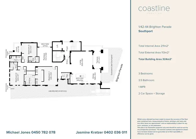 Floorplan of Homely apartment listing, 1/42-44 Brighton Parade, Southport QLD 4215