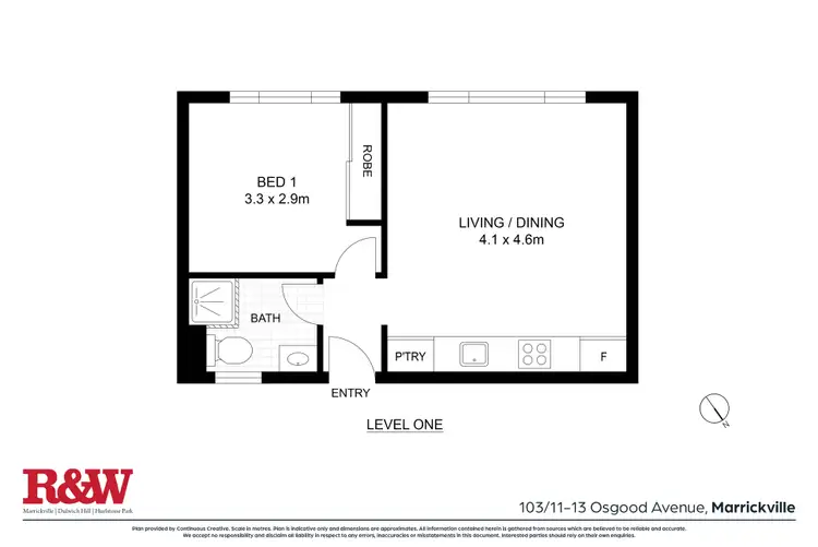 Floorplan of Homely apartment listing, 103/11 Osgood Avenue, Marrickville NSW 2204
