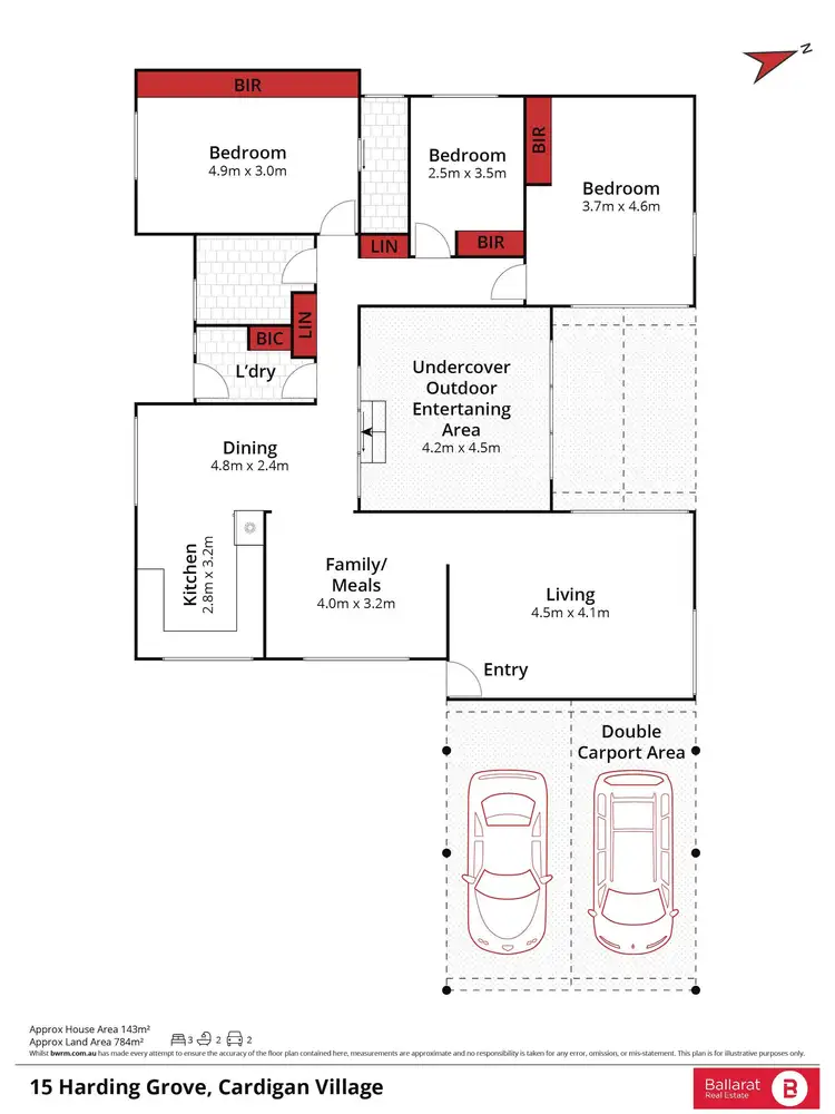 Floorplan of Homely house listing, 15 Harding Grove, Cardigan Village VIC 3352