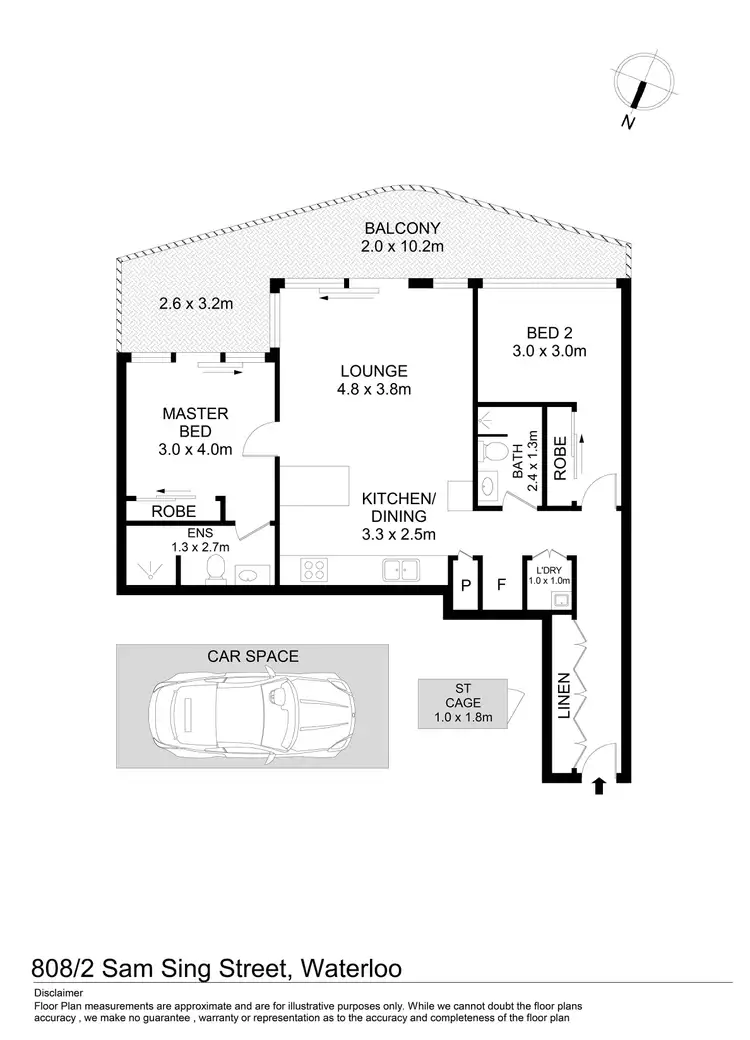 Floorplan of Homely apartment listing, 808C/2 Sam Sing Street, Waterloo NSW 2017