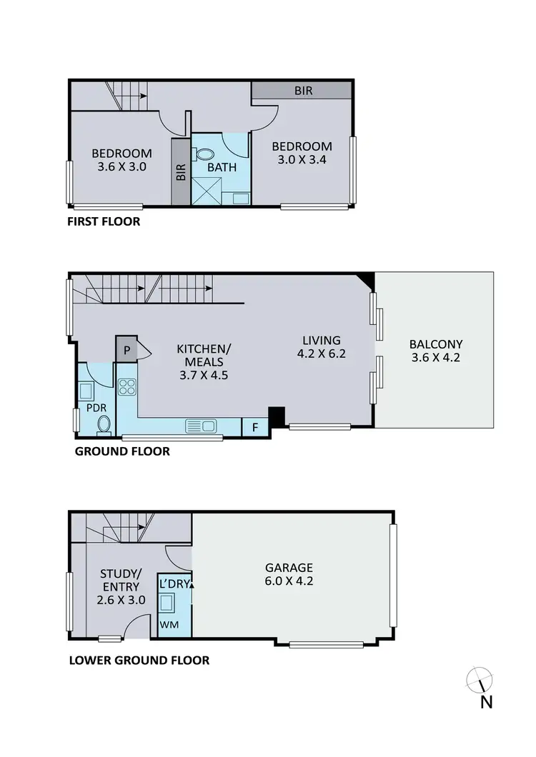 Floorplan of Homely townhouse listing, 1/554 Boronia Road, Wantirna VIC 3152