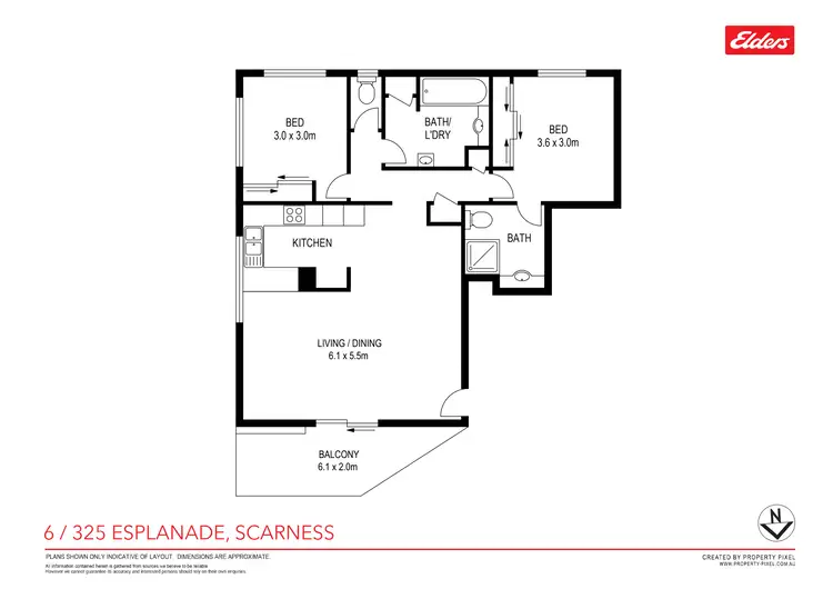 Floorplan of Homely apartment listing, 6/325 Esplanade, Scarness QLD 4655