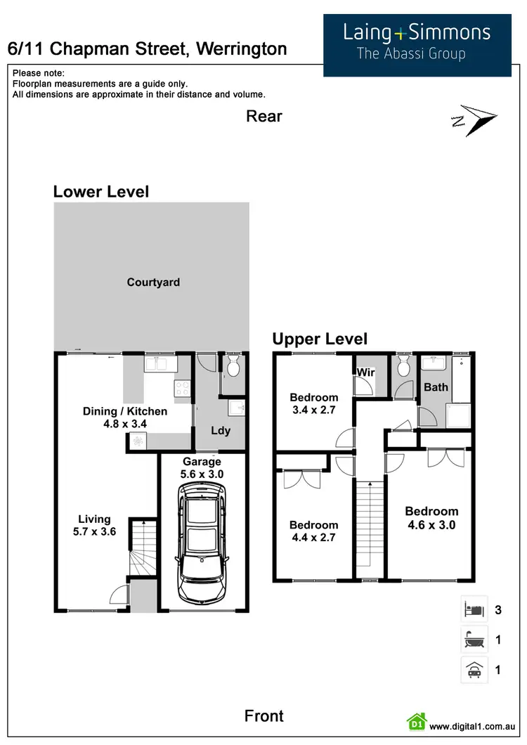 Floorplan of Homely townhouse listing, 6/11 Chapman Street, Werrington NSW 2747