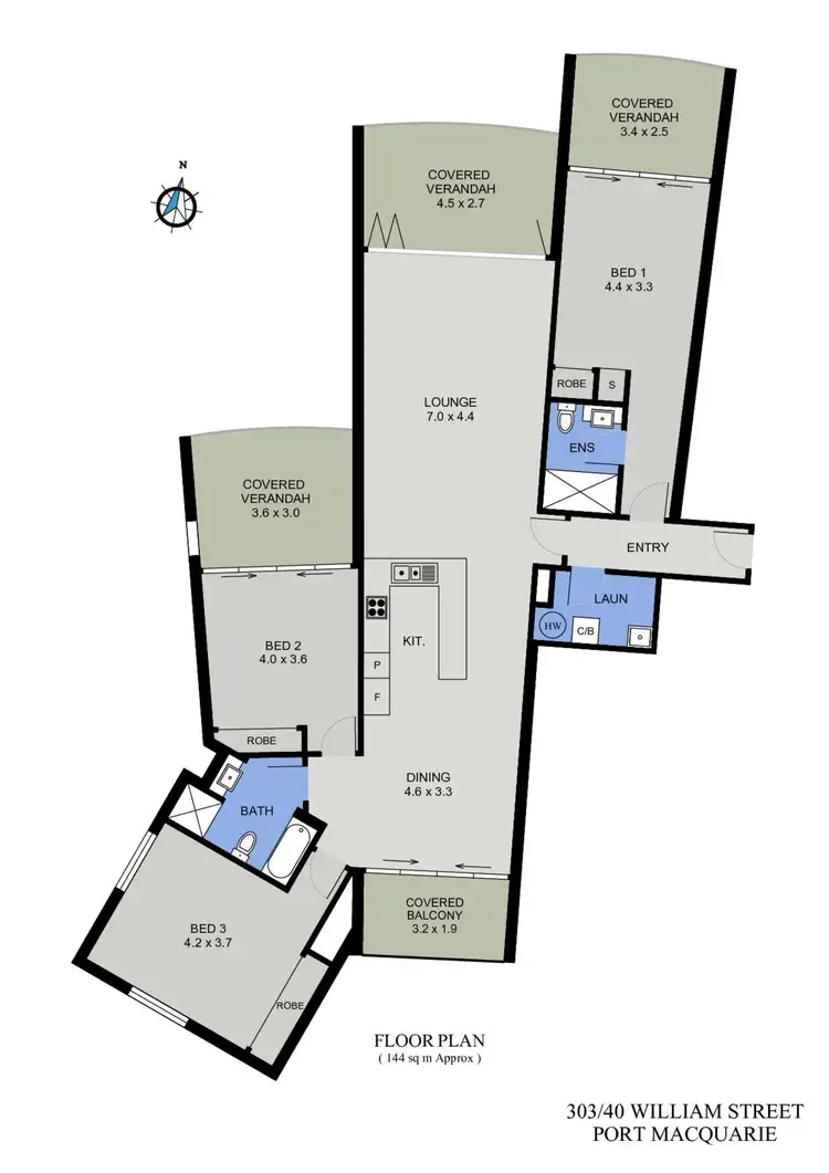 Floorplan of Homely apartment listing, 303/40 William Street, Port Macquarie NSW 2444