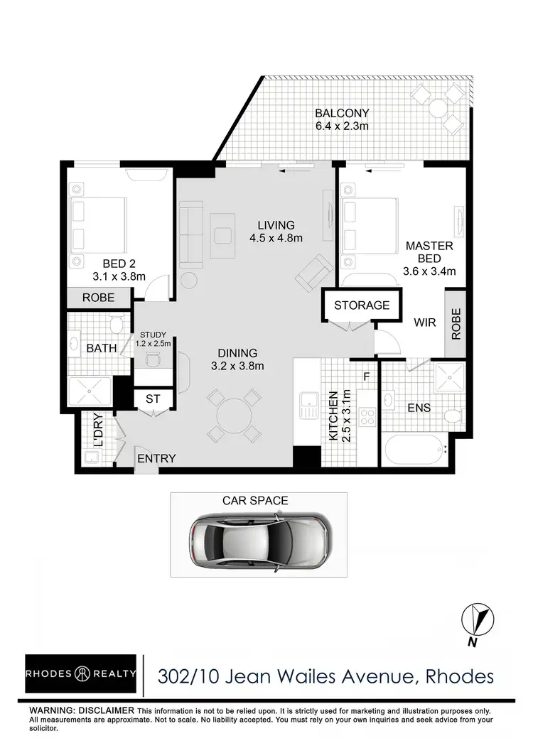 Floorplan of Homely apartment listing, 302/10 Jean Wailes Avenue, Rhodes NSW 2138