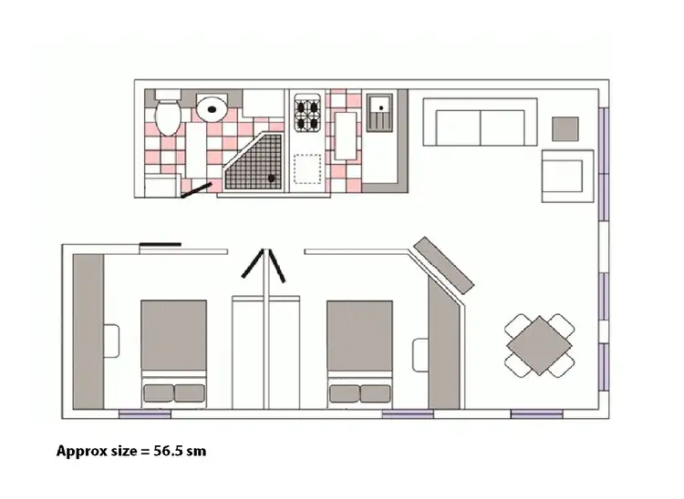 Floorplan of Homely apartment listing, 5714/570 Lygon Street, Carlton VIC 3053