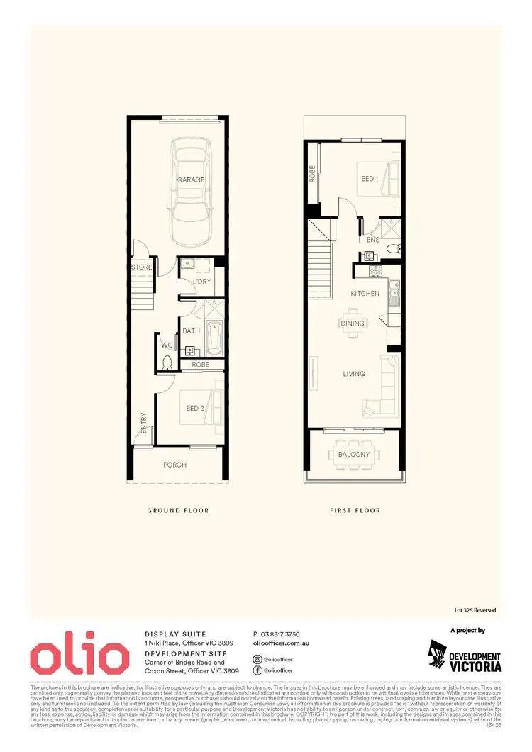 Floorplan of Homely townhouse listing, Lot 325 Kaolin Lane, Officer VIC 3809