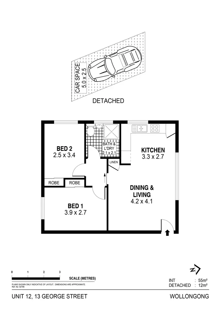 Floorplan of Homely unit listing, 12/13 George Street, Wollongong NSW 2500