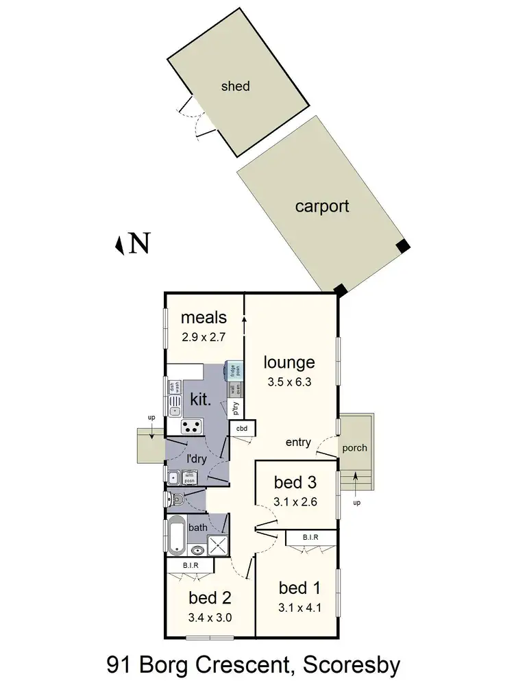 Floorplan of Homely house listing, 91 Borg Crescent, Scoresby VIC 3179