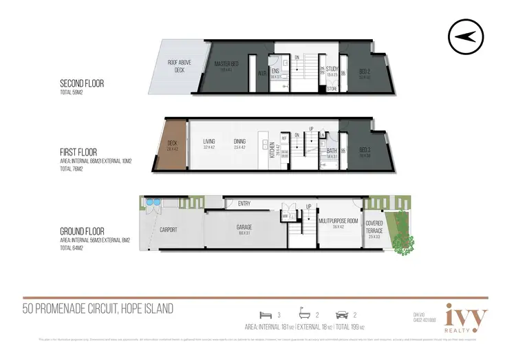 Floorplan of Homely townhouse listing, 50 Promenade Circuit, Hope Island QLD 4212