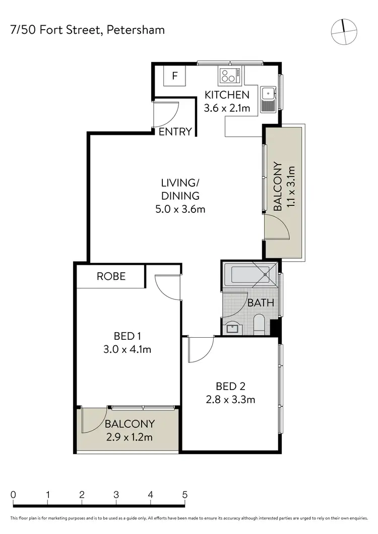 Floorplan of Homely apartment listing, 7/50 Fort Street, Petersham NSW 2049