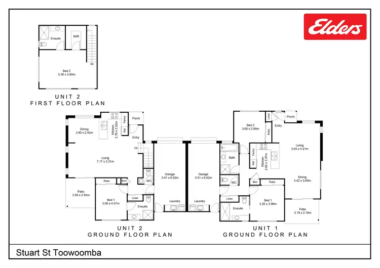 Floorplan of Homely unit listing, 1-4/71E Stuart Street, Mount Lofty QLD 4350