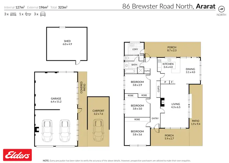 Floorplan of Homely house listing, 86 Brewster Road North, Ararat VIC 3377