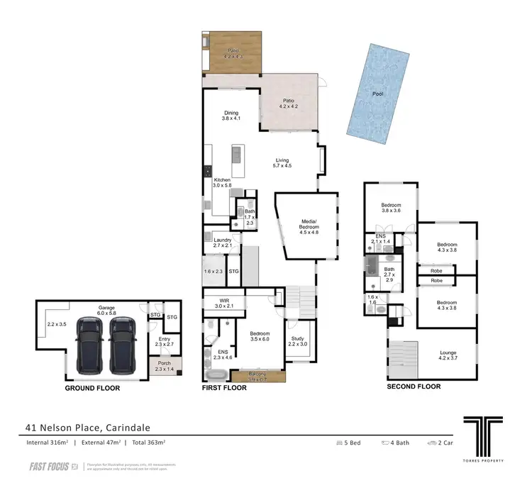 Floorplan of Homely house listing, 41 Nelson Place, Carindale QLD 4152