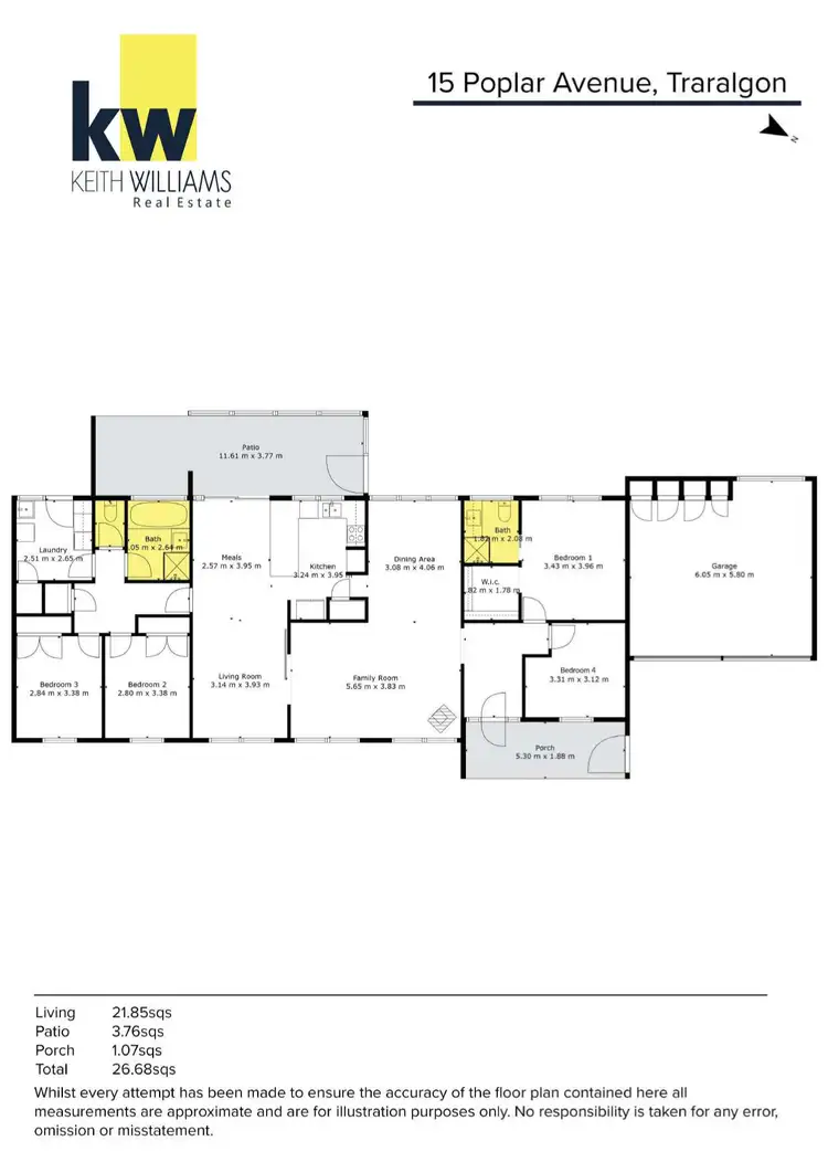 Floorplan of Homely house listing, 15 Poplar Avenue, Traralgon VIC 3844