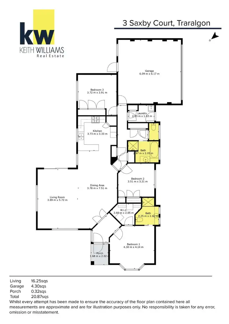 Floorplan of Homely house listing, 3 Saxby Court, Traralgon VIC 3844