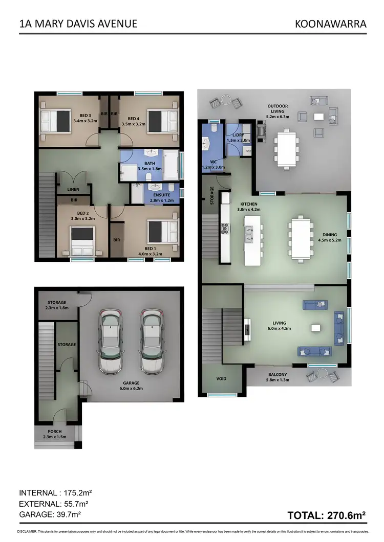 Floorplan of Homely semi-detached listing, 1A Mary Davis Avenue, Koonawarra NSW 2530